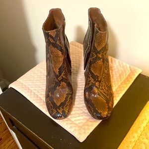 Steve Madden snake skin print heel boot